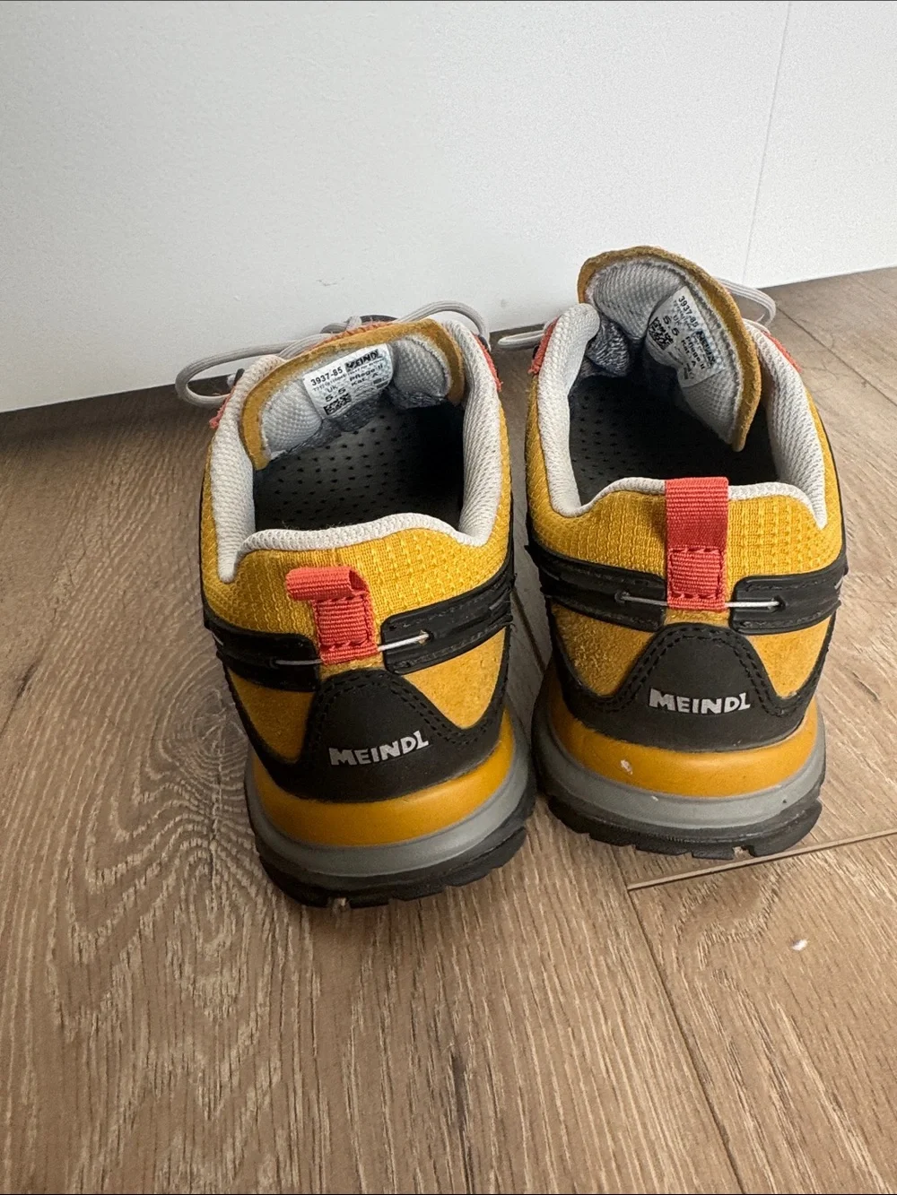 Meindl‎ Women's Gray Suede Athletic Shoes with Yellow Accents